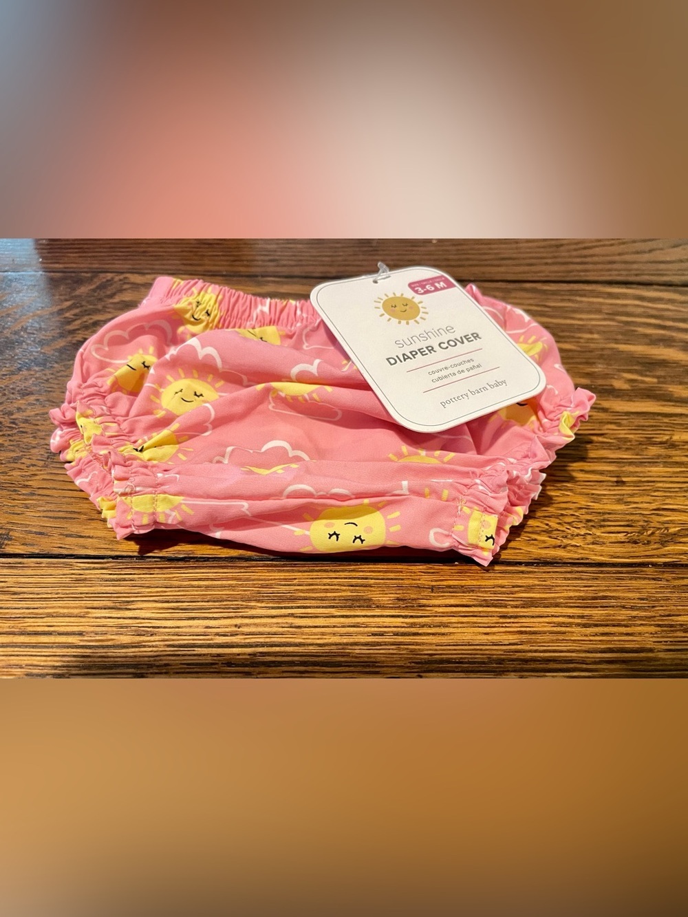 Pottery Barn Kids Pink Sunshine Print Diaper Cover